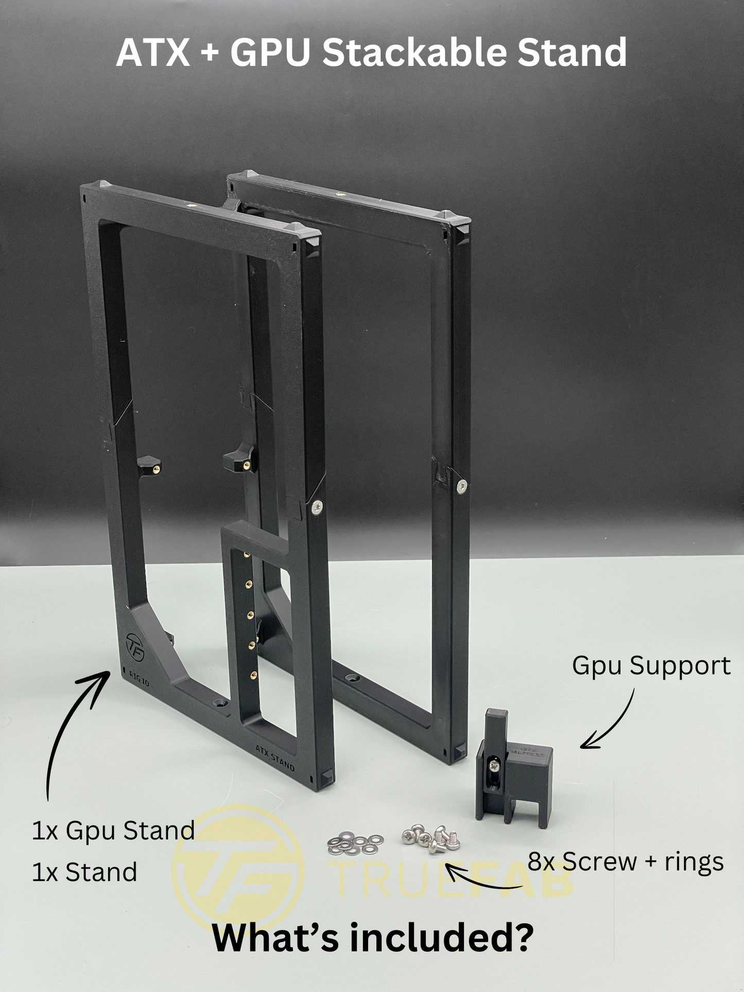 Stackable ATX Cpu + Gpu Rig Stand for Crypto Mining & AI & Test rig