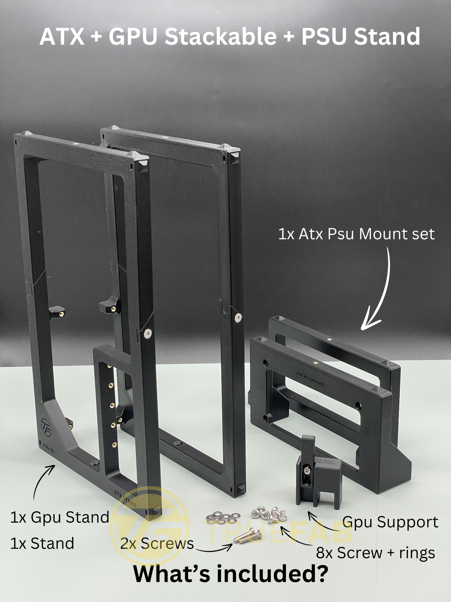 Stackable ATX Cpu + Gpu Rig Stand for Crypto Mining & AI & Test rig