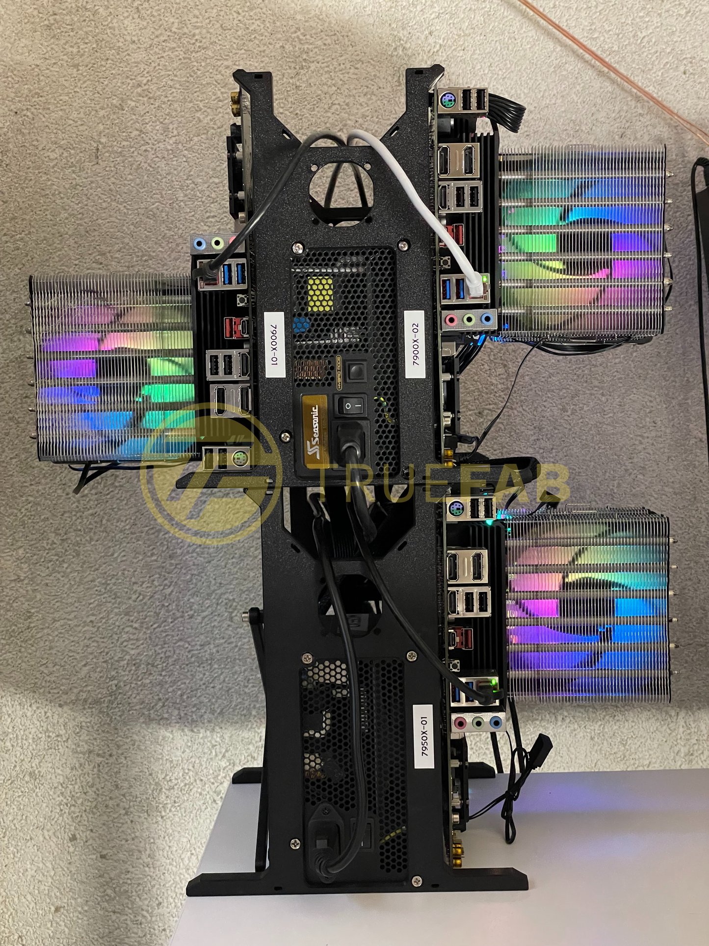 Stackable Dual M-ATX Motherboard & PSU Stand for Crypto Mining & AI & Test rig