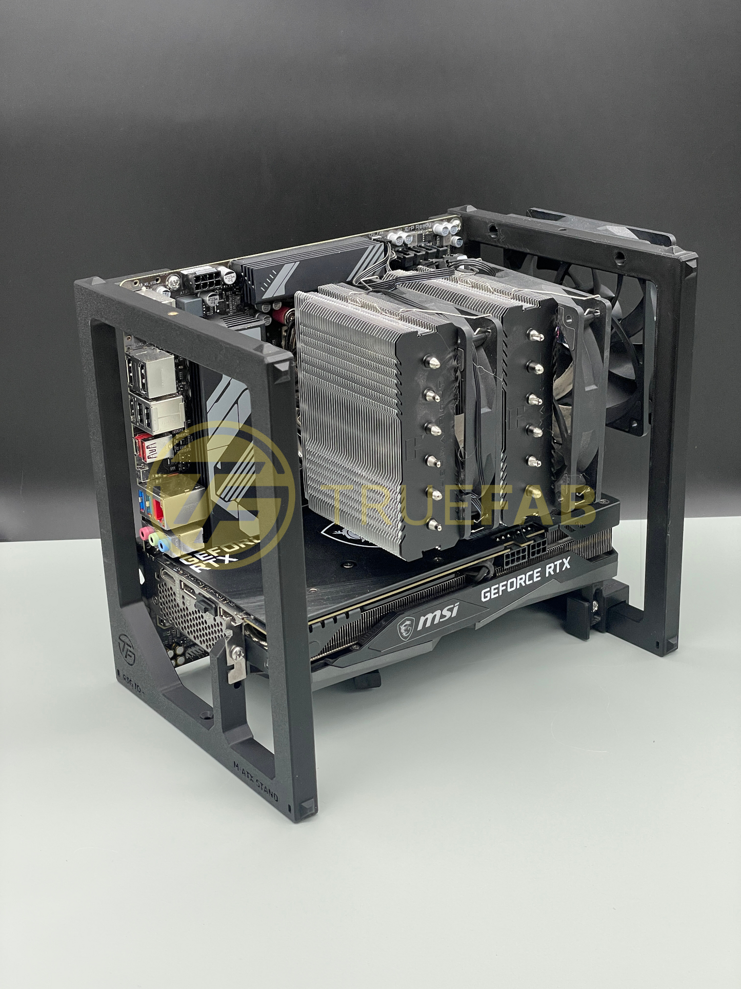 Stackable M-ATX Cpu + Gpu Rig Stand for Crypto Mining & AI & Test rig