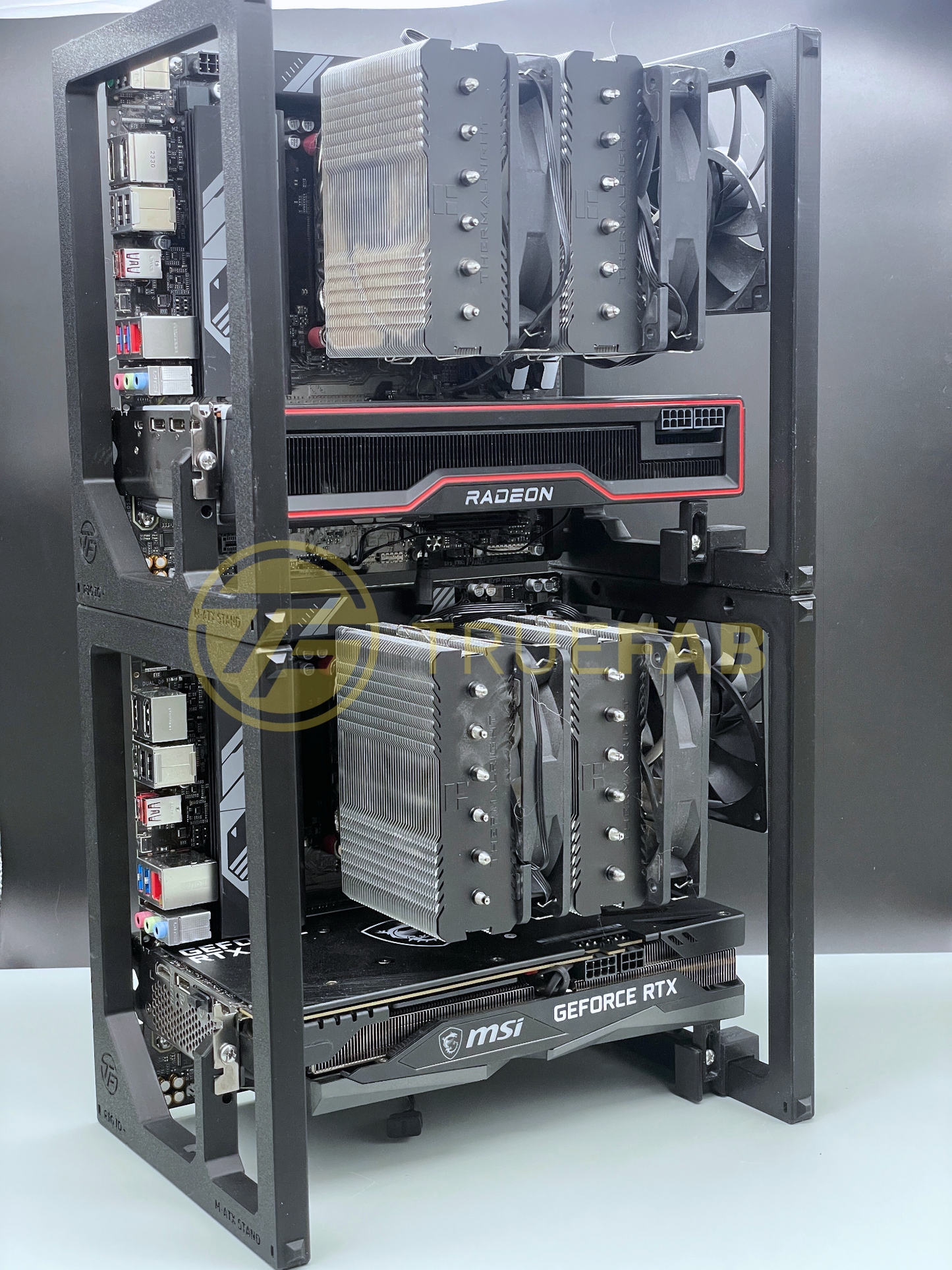 Stackable M-ATX Cpu + Gpu Rig Stand for Crypto Mining & AI & Test rig