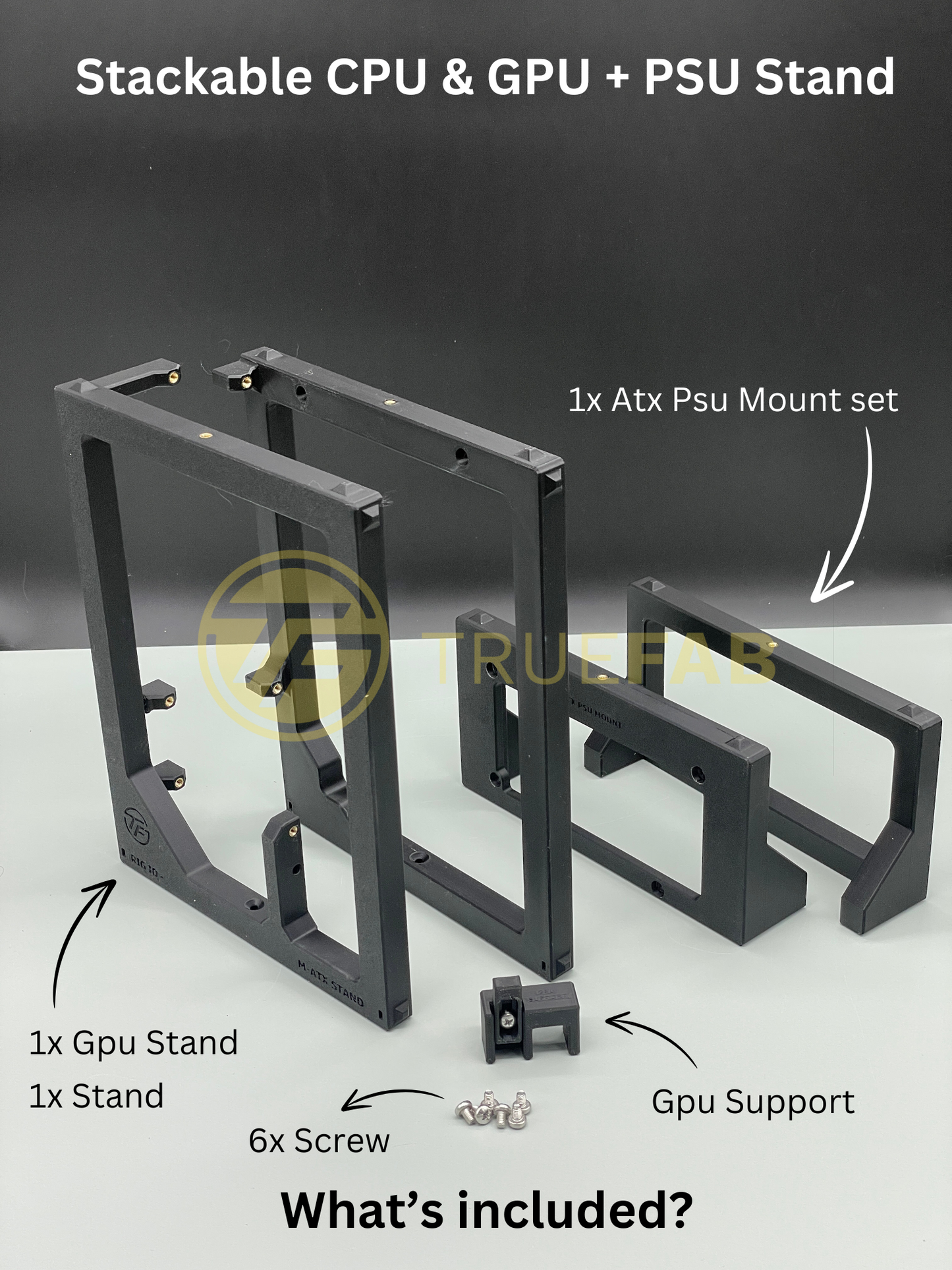 Stackable M-ATX Cpu + Gpu Rig Stand for Crypto Mining & AI & Test rig