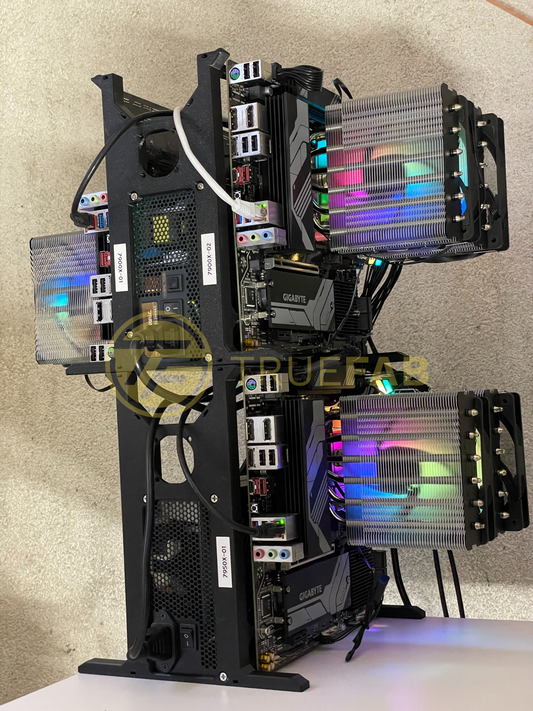 Stackable Dual M-ATX Motherboard & PSU Stand for Crypto Mining & AI & Test rig
