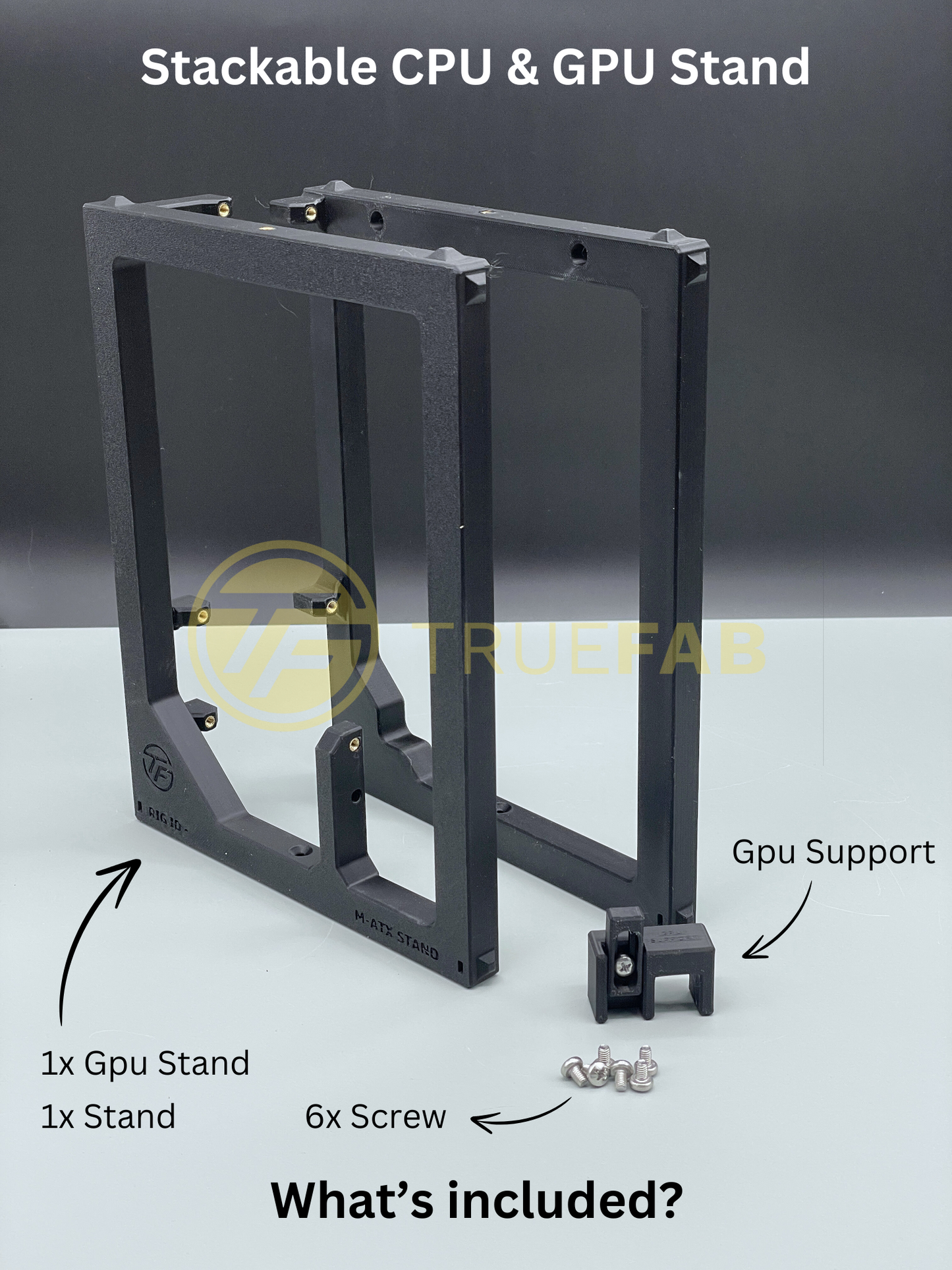 Stackable M-ATX Cpu + Gpu Rig Stand for Crypto Mining & AI & Test rig